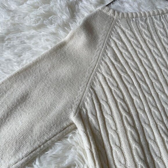 Hearket Cable Knit Sweater M Thin Ivory - Picture 7 of 8